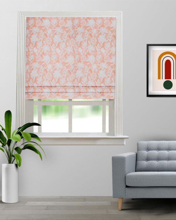 Serene Drapes - Coral Roman Shades - Image 3