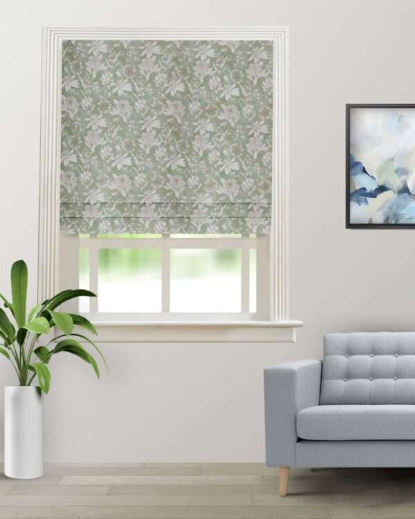Serene Drapes - Pistachio Roman Shades