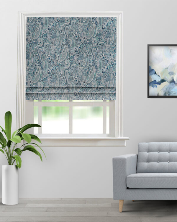 Meadow- Indigo Roman Shades