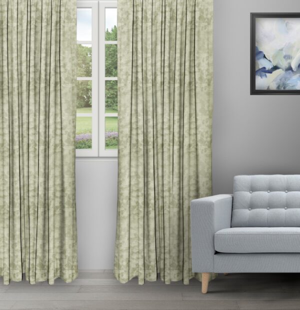 Colorado - Herb Green Ripple Fold Drapes