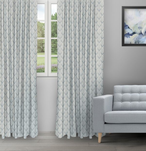 Cotton Husk - Sky Ripple Fold Drapes