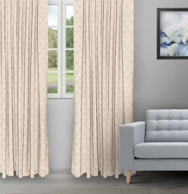 Cotton Husk - Vanilla Ripple Fold Drapes