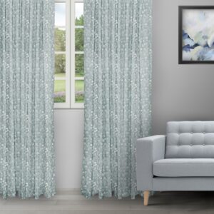 Floral Athena - Sky Ripple Fold Drapes