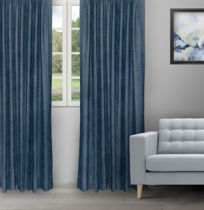 Only -Blue/Gray Ripple Fold Drapes