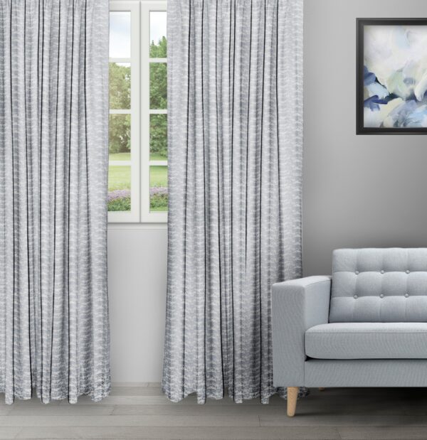Pyramid - Dusky Blue Ripple Fold Drapes