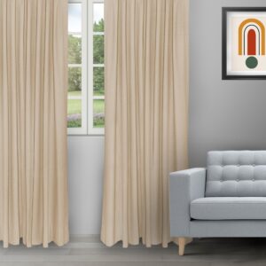 Sand Bubble - Beige Ripple Fold Drapes