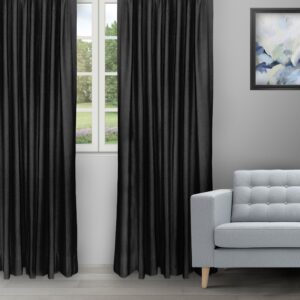 Sand Texture - Black Ripple Fold Drapes