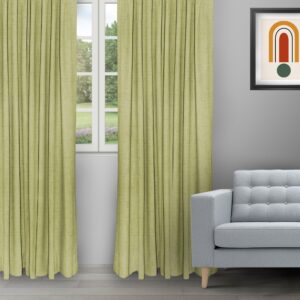 Sand Texture - Olive Green Ripple Fold Drapes