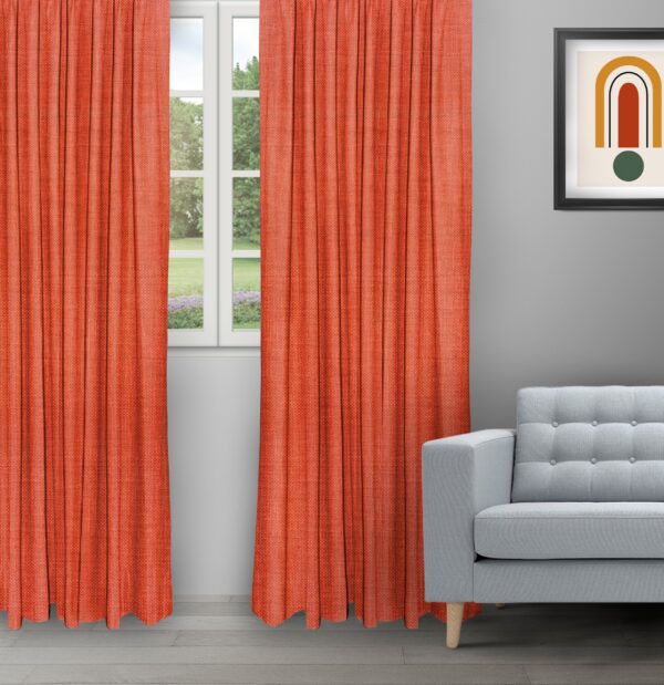 Somera - Tangerine Ripple Fold Drapes