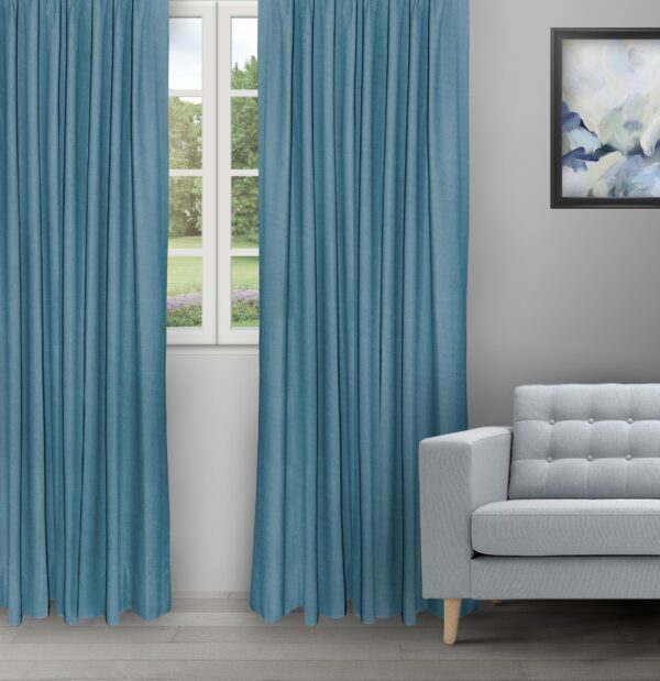 Swizz - Ocean Blue Ripple Fold Drapes