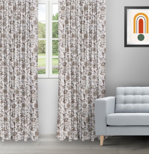 Chelsea Floral - Earth Ripple Fold Drapes