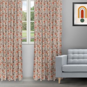 Chelsea Floral - Spice Ripple Fold Drapes