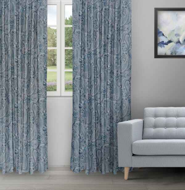 Meadow - Indigo Ripple Fold Drapes