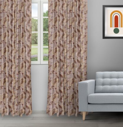 Safari Birds - Brass Ripple Fold Drapes