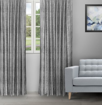 Textured Ambro - Ash Gray Ripple Fold Drapes