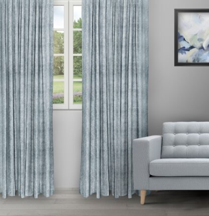 Textured Ambro - Blue Bell Ripple Fold Drapes