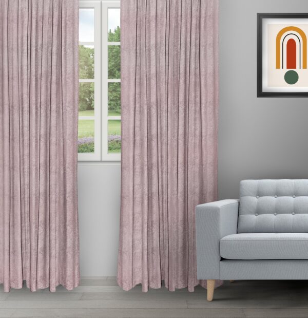 Textured Ambro - Blush Ripple Fold Drapes