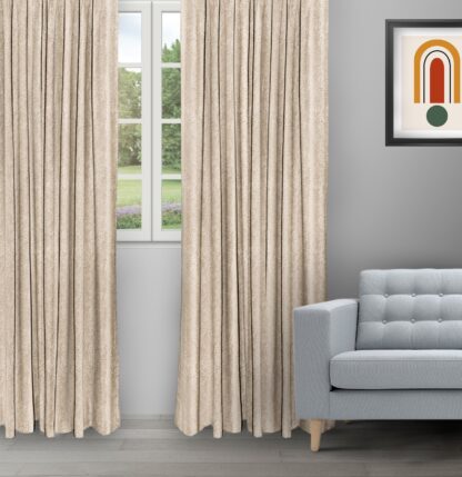 Textured Ambro - Oyster Ripple Fold Drapes