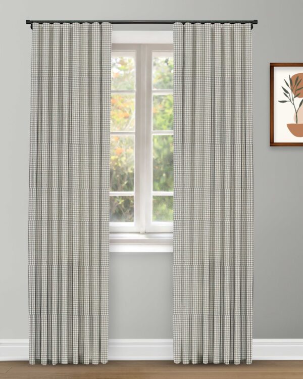 Classic Houndstooth - Teal/ Green Custom Curtains - Image 3