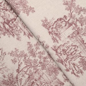 French Toile - Misty Rose Custom Curtains