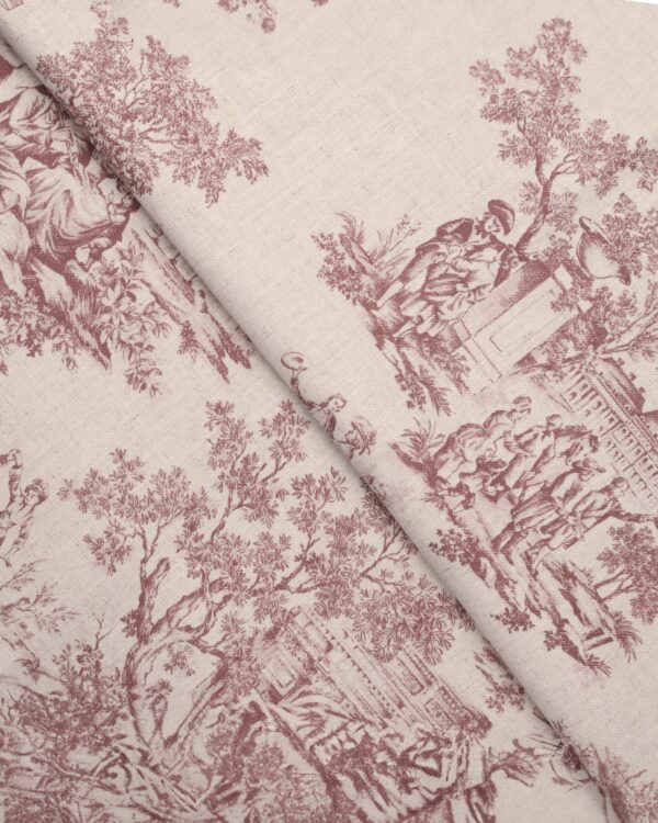 French Toile - Misty Rose Custom Curtains