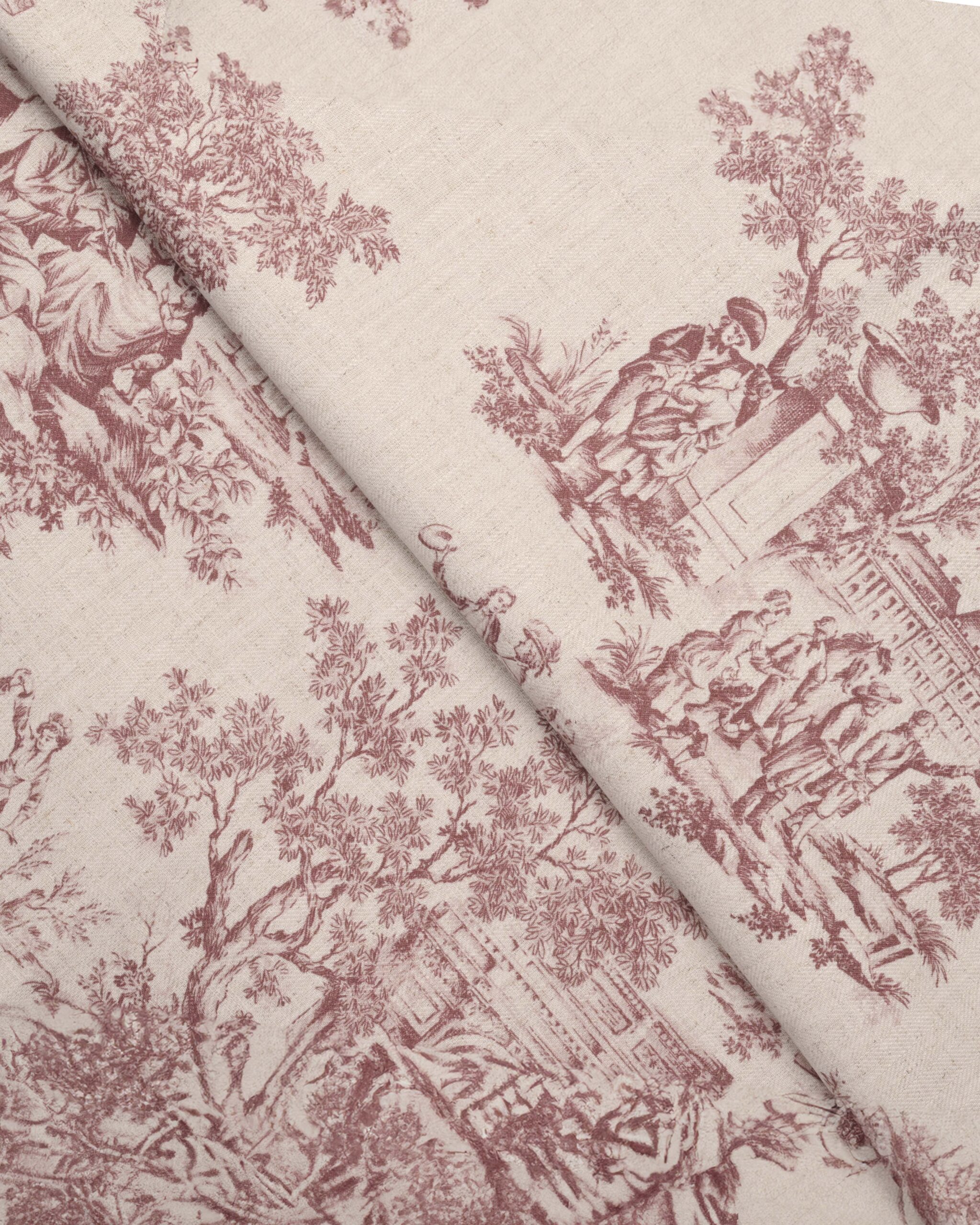 French Toile - Misty Rose Custom Curtains