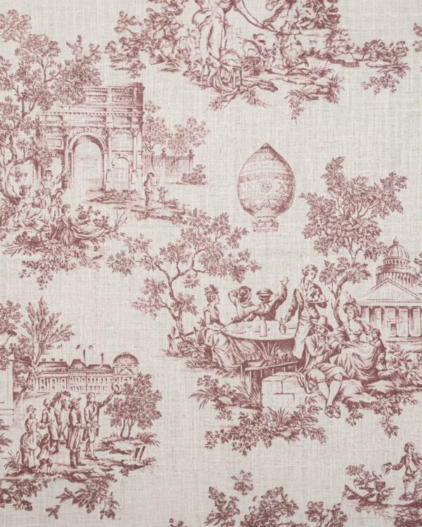 French Toile - Misty Rose Custom Curtains - Image 2