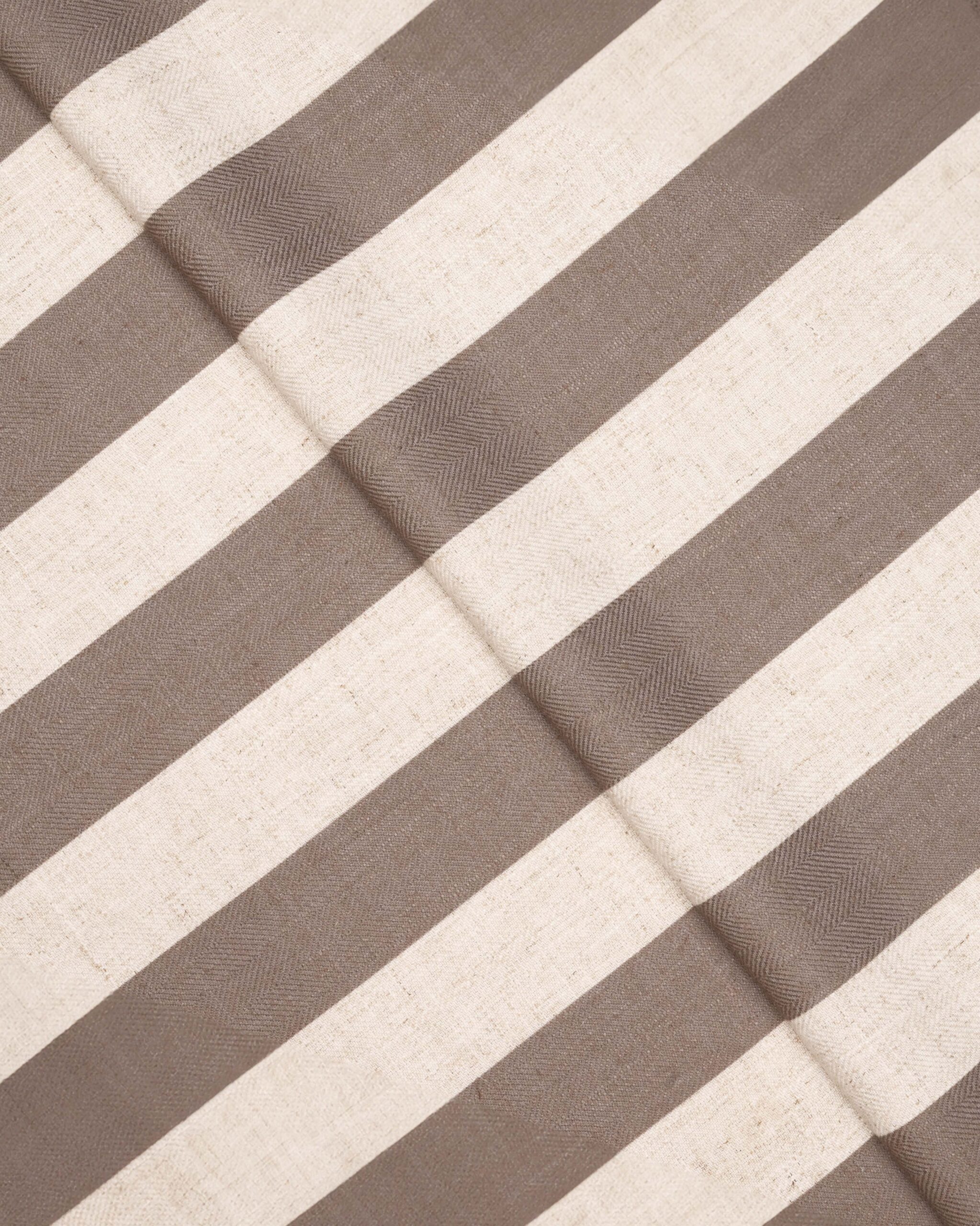 Vintage Linen Stripes - Camel Ripple Fold Drapes