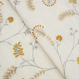 Embroidered Silvy - Copper Fabric Swatch