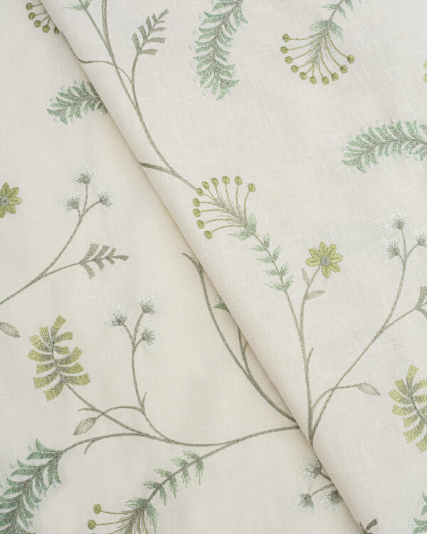 Embroidered Silvy - Sage Green Fabric Swatch - Image 2