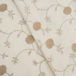 Embroidered Pecan - Walnut Fabric Swatch
