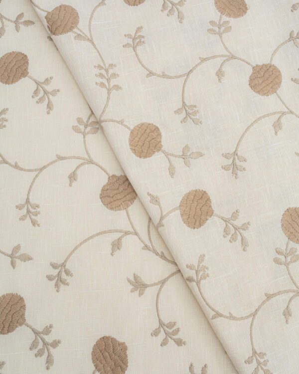Embroidered  Pecan - Walnut Custom Curtains - Image 4