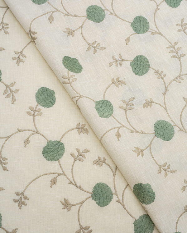 Embroidered  Pecan - Grass Custom Curtains - Image 3
