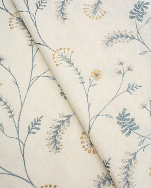 Embroidered Silvy - Dew Fabric Swatch