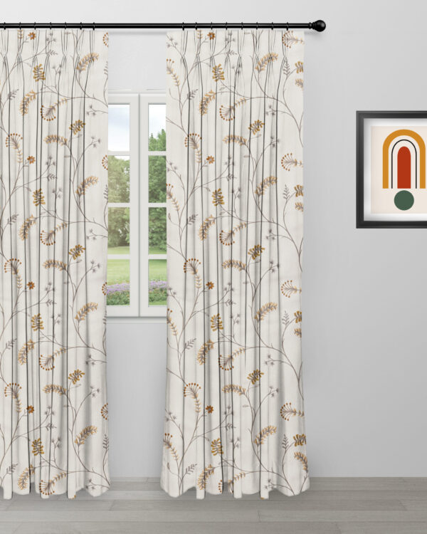Embroidered Silvy - Copper Ripple Fold Drapes - Image 3