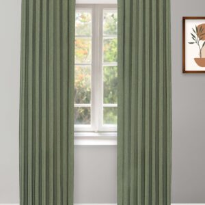 Herringbone Plains - Emerald Green Custom Curtains