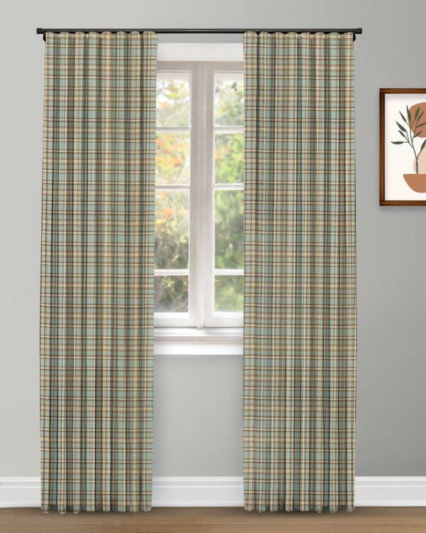 Farmhouse Plaid Check - Lake Custom Curtains - Image 2