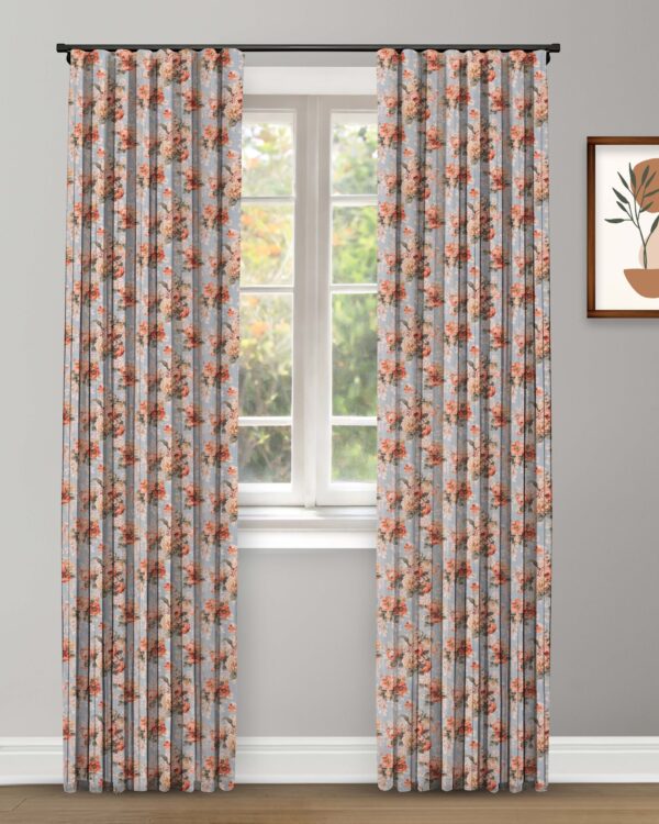 Vintage Floral Collection - Tangerine Custom Curtains - Image 2