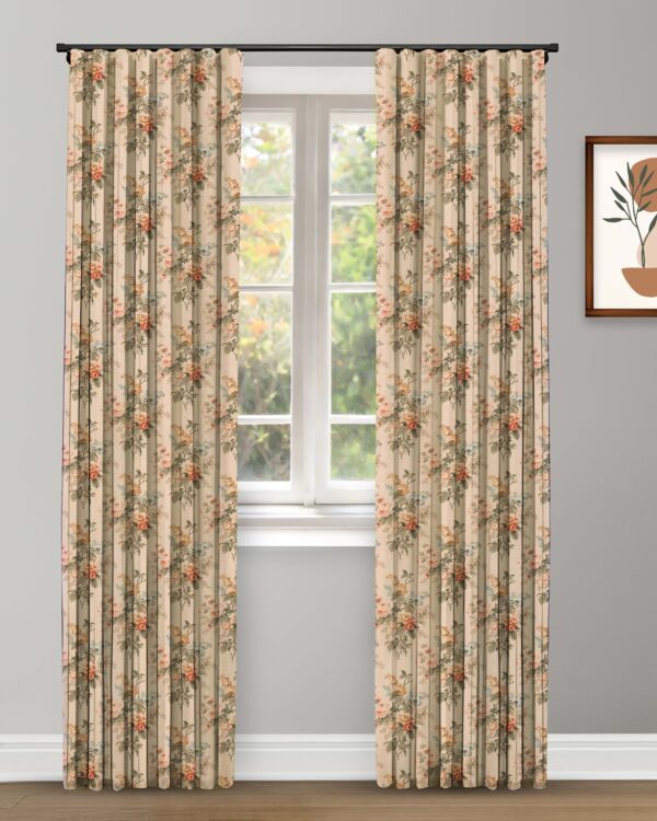 English Cottage - Orange Custom Curtains