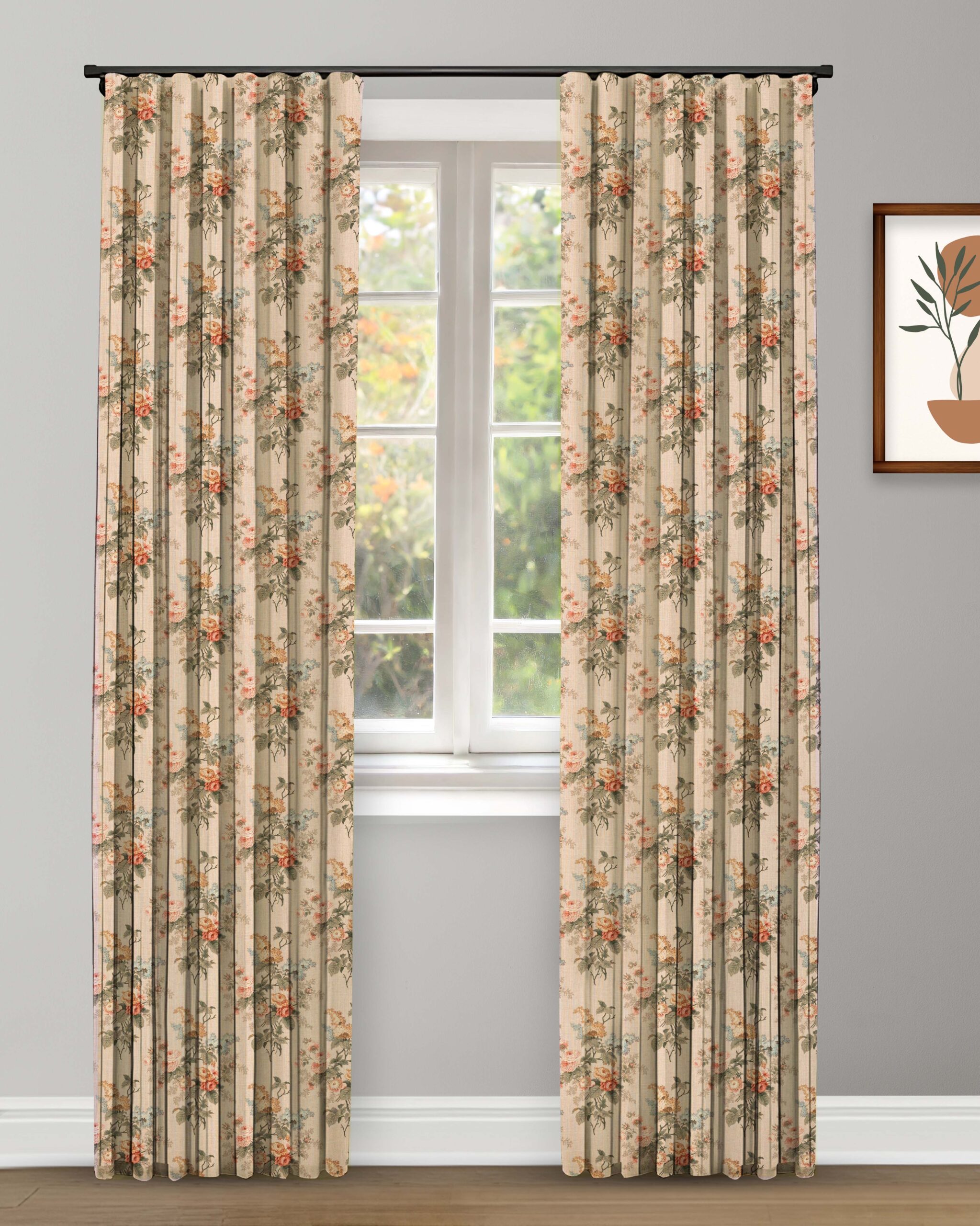 English Cottage - Orange Custom Curtains
