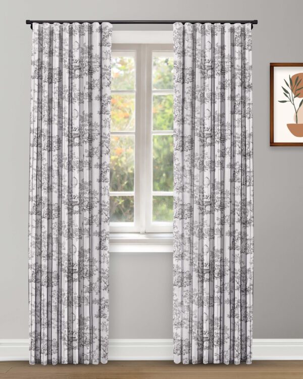 French Toile - Brown Custom Curtains - Image 3