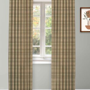 Farmhouse Plaid Check - Deep Forest Ripple Fold Drapes