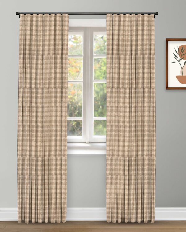 Classic Houndstooth - Camel Custom Curtains - Image 3