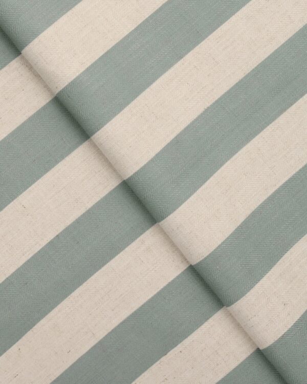 Vintage linen Stripes - Sea foam Custom Curtains