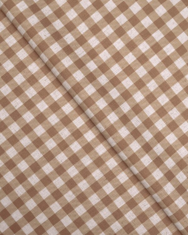 Gingham Check - Sand Custom Curtains