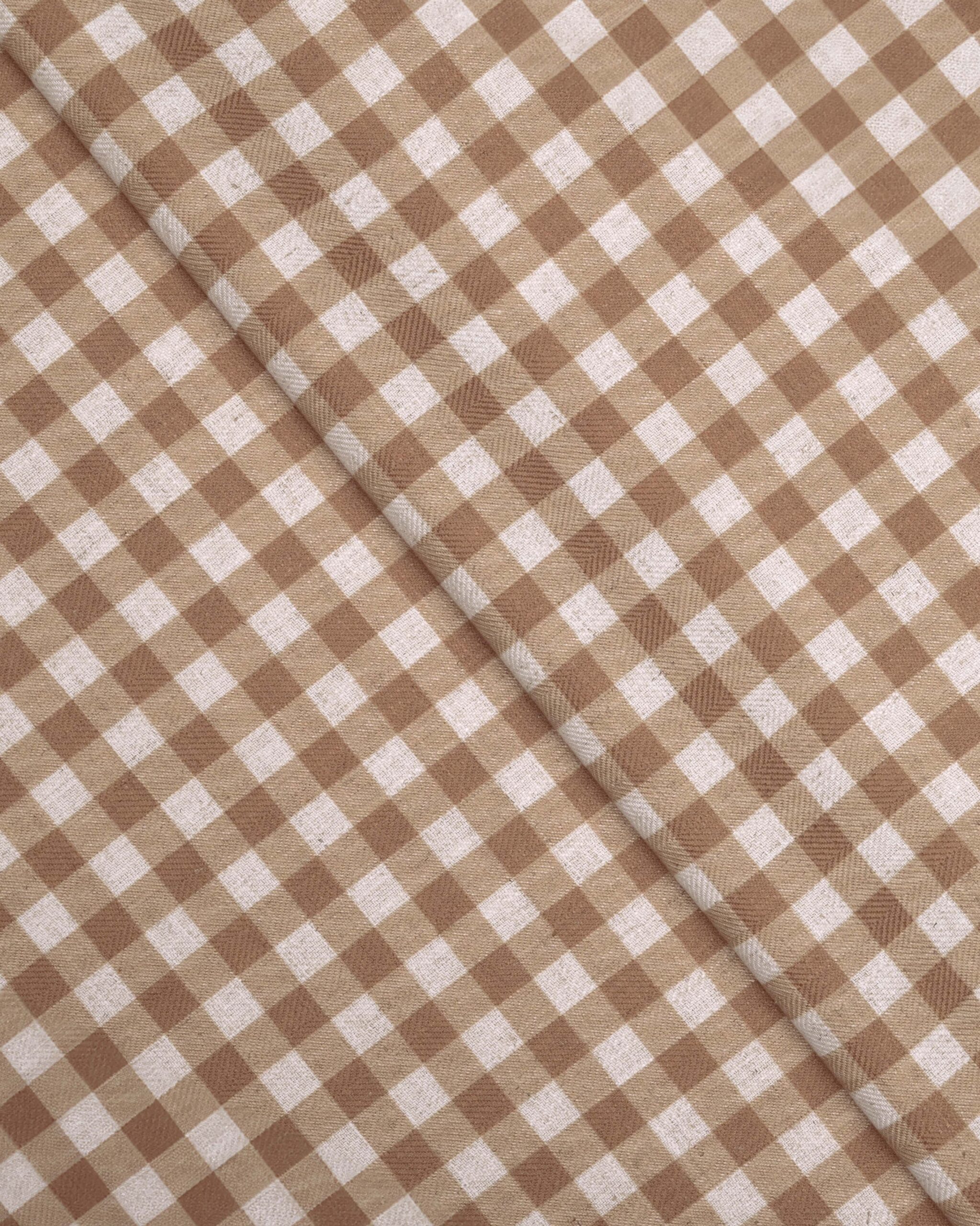 Gingham Check - Sand Custom Curtains