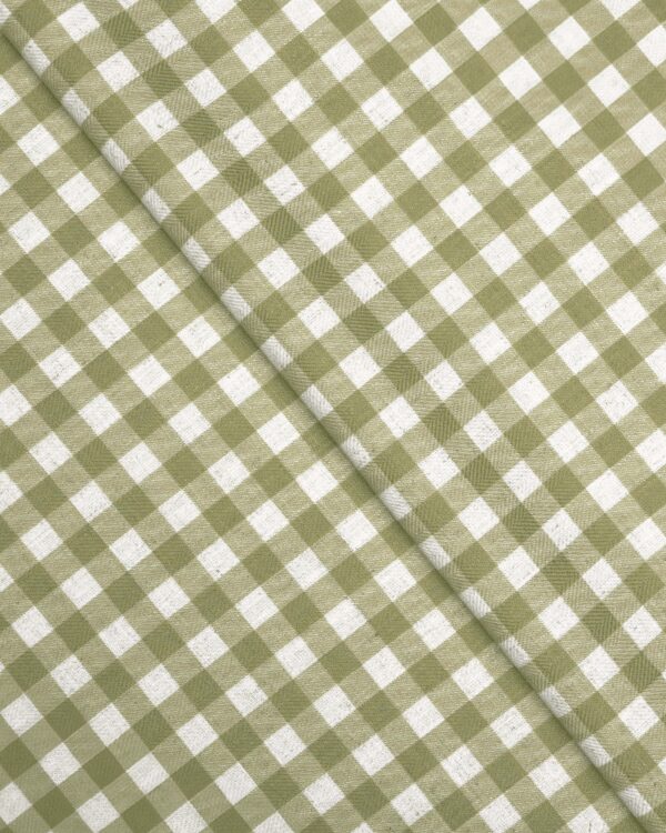 Gingham Check - Green Custom Curtains