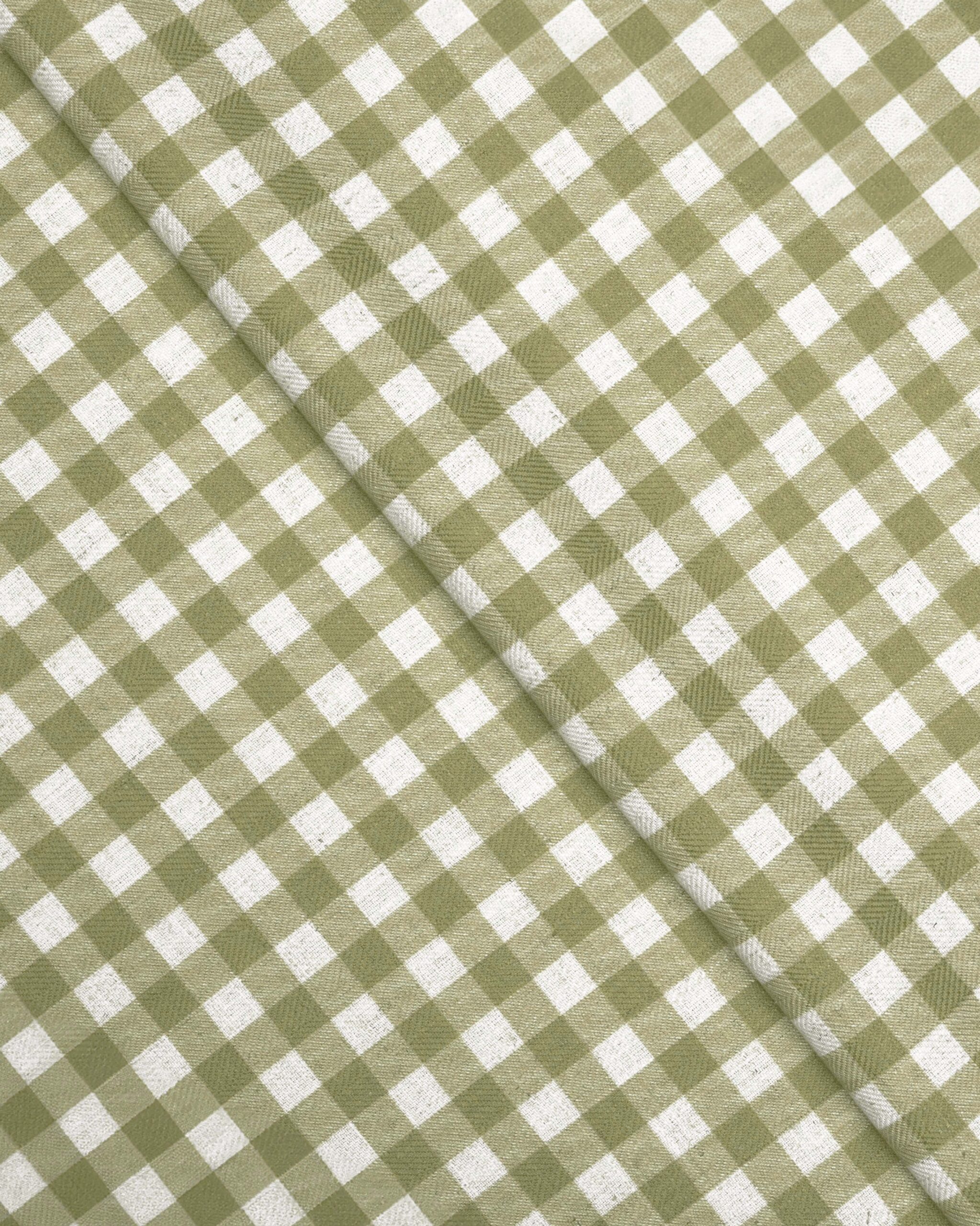 Gingham Check - Green Custom Curtains