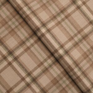 Farmhouse Plaid Check - Tan Custom Curtains