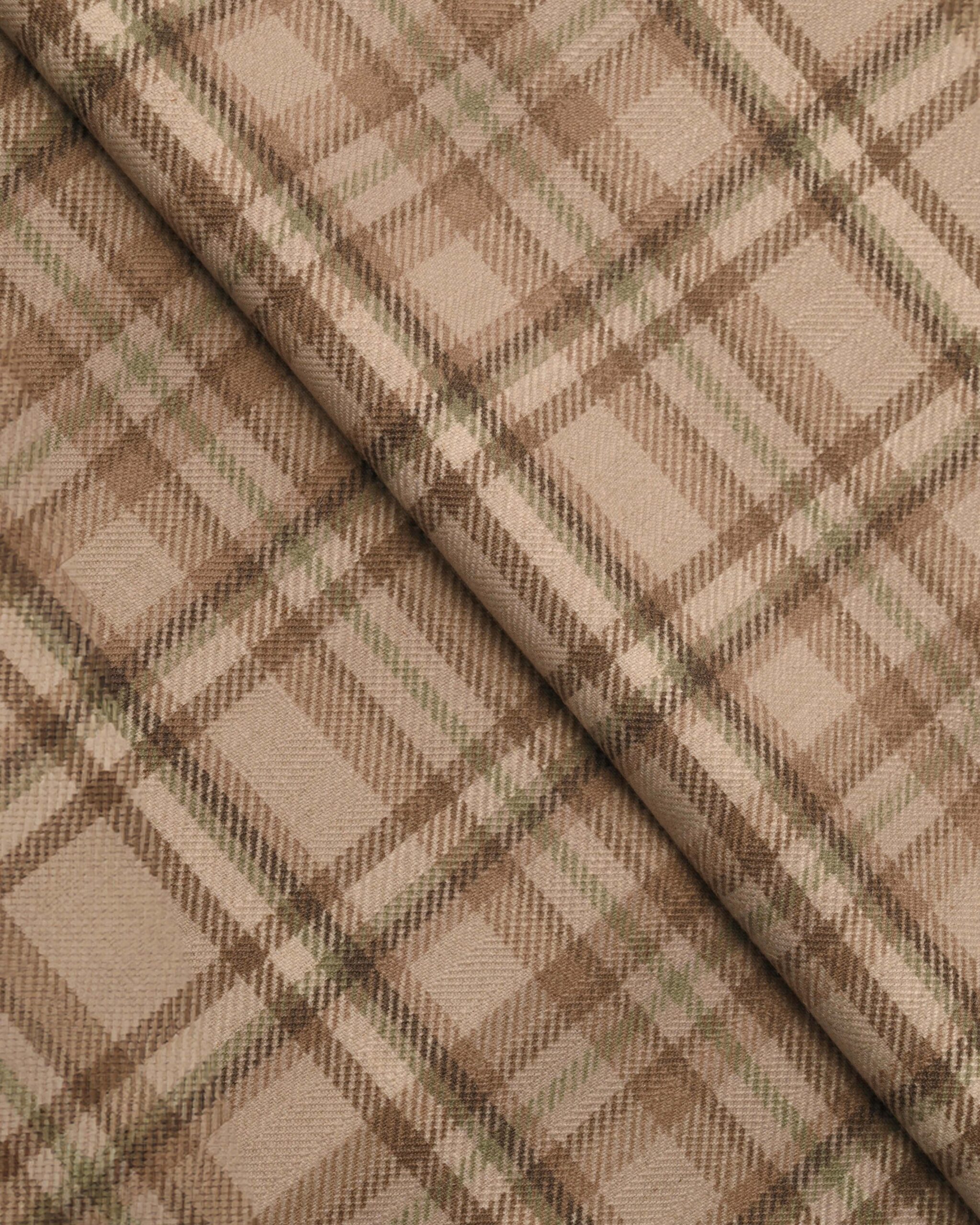 Farmhouse Plaid Check - Tan Custom Curtains